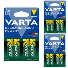 Image of 12 x VARTA AA 2100mAh NiMH Rechargeable Batteries 1.2V Pre-Charged LR06 R6 LR6