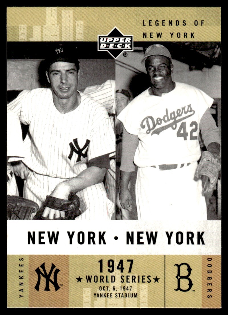 2001 Upper Deck Legends of NY Joe Dimaggio/Jackie Robinson 1947