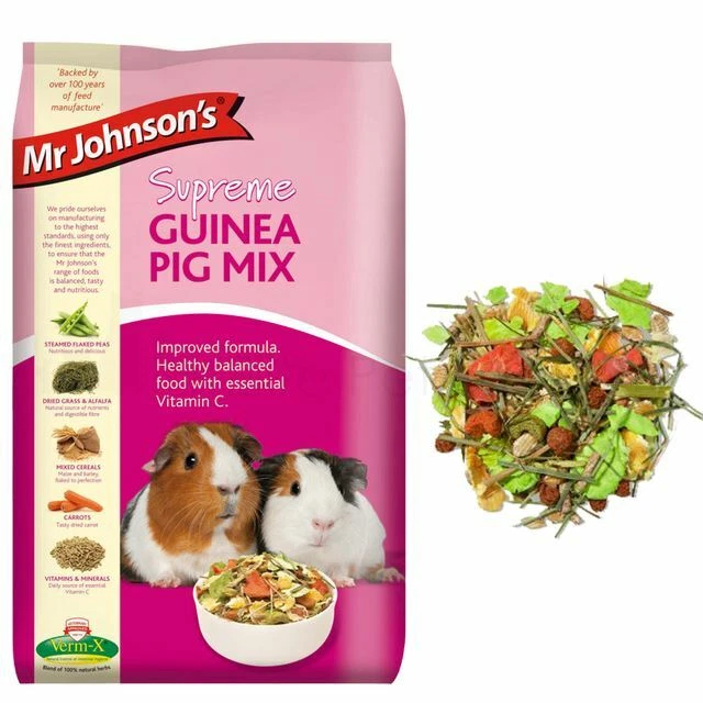 Mr Johnsons Supreme Guinea Pig Mix Food Fibre Grass Cereal Pellets 900g