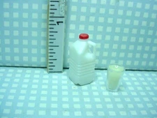 Miniature Milk & Filled Glass #FA11104 Solid Acrylic No Liquid 1/12th Sc
