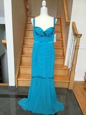 New FAVIANA 6000 Turquoise Long Prom Formal PAGEANT DRESS GOWN Size 2