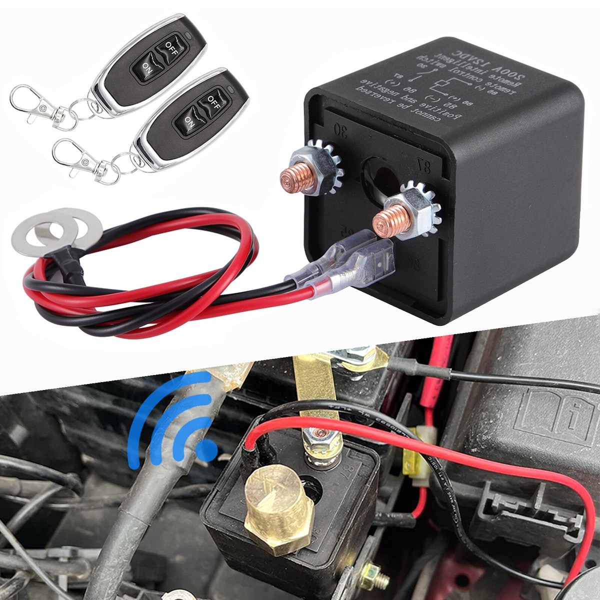 Remote Battery Disconnect Switch 12V 200A Car Power Kill Switch
