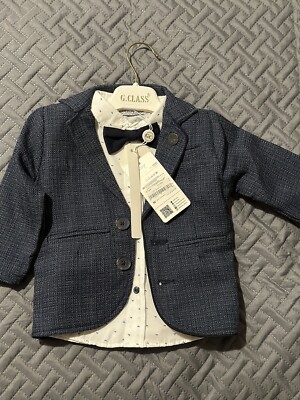 9-12 Months Baby Boy, Pice, Bow Tie, Shirt And Blazer UK