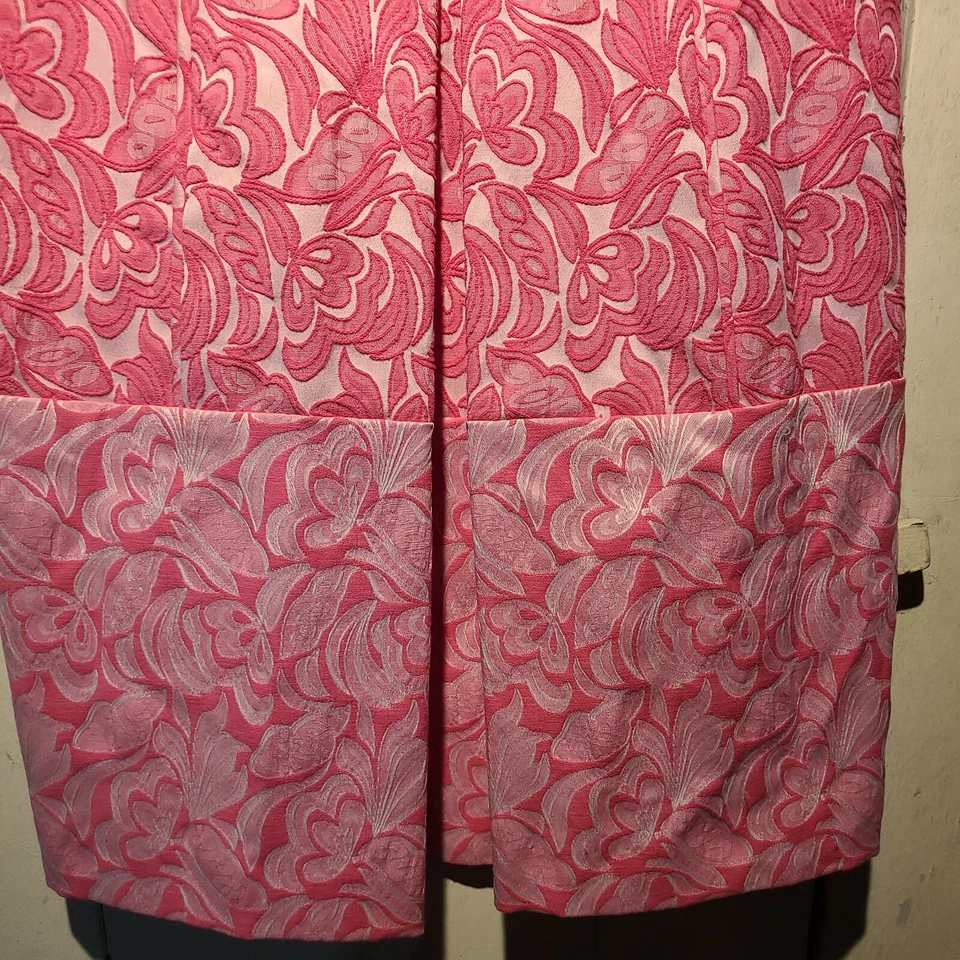 Cynthia Steffe Embroidered Sleeveless Pleated Dress Hot Pink Sz 10 Barbie Core - Image 2 of 4
