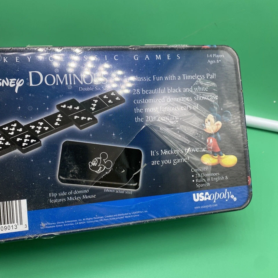 DISNEY - MICKEY MOUSE Dominoes Set Classic Games 2004 VGC In Tin Box SEALED - Image 4 of 4
