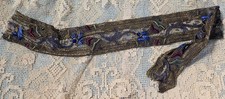 FLAPPER 1920 S RICH HAND EMB SILK FLOSS BEADED DRESS TRIM W FLORALS