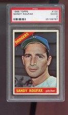 1966 Topps #100 Sandy Koufax PSA 2 Graded Baseball Card MLB Los Angeles Dodgers