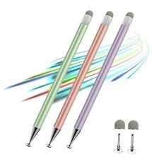 Stylus Pen for Touchscreen,3pcs 2in1 High Precision Green/Purple/Rose Gold