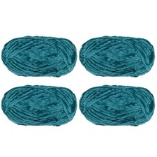 4pcs Velvet Yarn Soft Chenille Yarn 4x100g/14.1oz 347yds Blue-Green