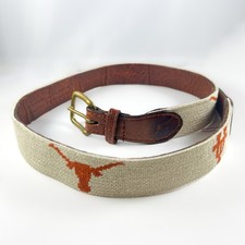 UT Leather Needlepoint Belt - Smathers Branson Size 34