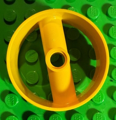 1 x Yellow LEGO Parts Technic Cylinder 4x4x2 w 3 Pin Holes Center