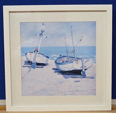 Jane Hewlett Two Moored Boats Print Framed