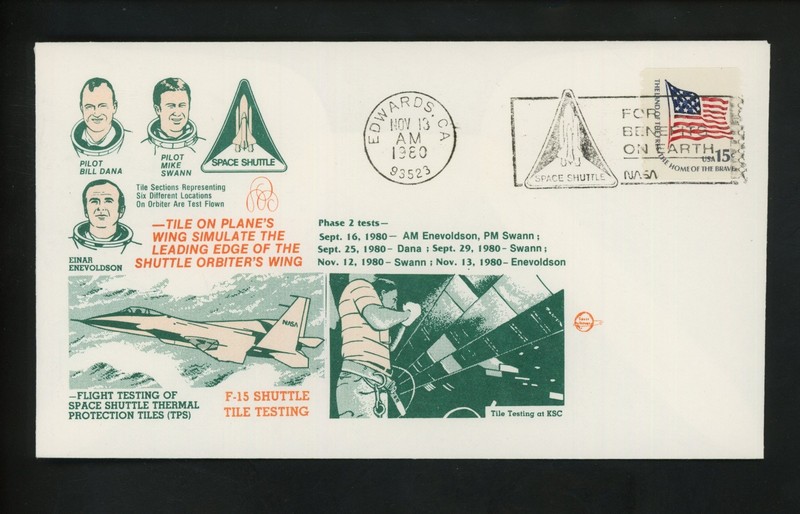 US Space Cover Shuttle Test Flight F-15 Tile Test NASA AFB Edwards CA 11/13/1980