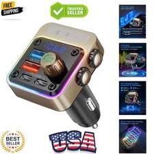 54W Bluetooth 5.3 Car Adapter with 4 Charging Ports PD 36W  QC3.0 18W , Wir...