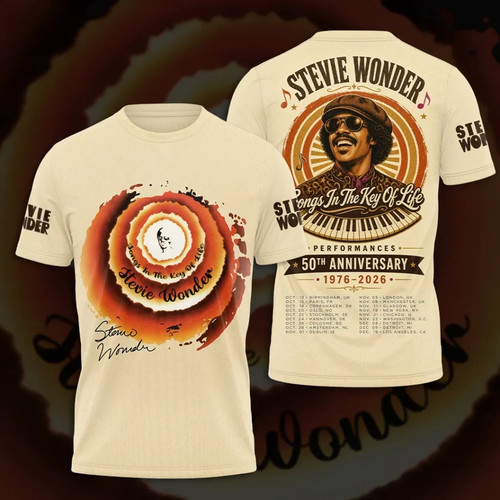Stevie Wonder Songs in the Key of Life 50th Anniversary Tour Abbigliamento 3D prezzo ebay