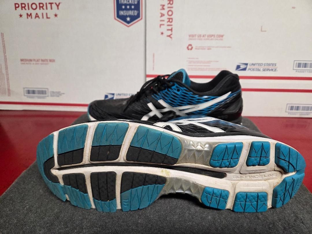 ASICS MEN'S GEL-NIMBUS 18 RUNNING TRAINING WALKING SHOES BLACK/WHITE SIZE 13M thumbnail 5