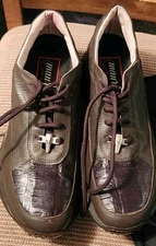 MAURI Men's Brown Nappa & Croco Leather Sneakers #8900/2  EU 43 Size 10