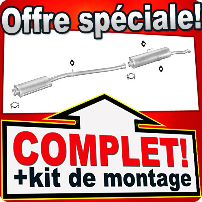 Ligne d'échappement pour Peugeot 309 avec silencieux en acier pour moteurs 1.6 et 1.9 de 1986