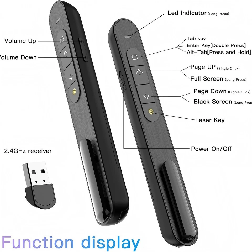 Remote Control Wireless Presenter Presenter Laser PowerPoint Presentation 15x2cm - Image 4 of 4