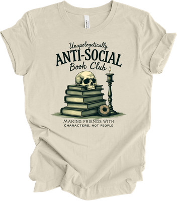 Unapologetically Anti-Social Book Club Retro Aesthetic Vintage Design T-shirt