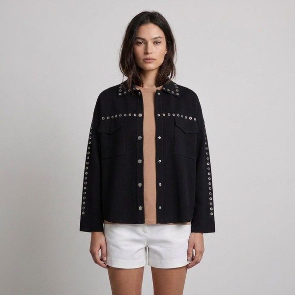 Maje Damen Cardigan Schwarz ÖSen Wollmischung GrößE 36 FR MFPCA00240-image