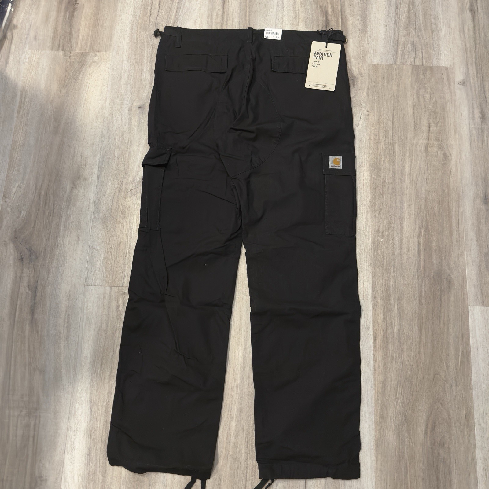 Carhartt WIP Aviation Pants Black Men’s Size 36x32 Slim Fit Cargo NWT 36 x 32