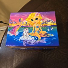Y2K Lisa Frank 'Cassie' Surfer Girl Jewelry Storage Box Set Stickers, puzzel etc