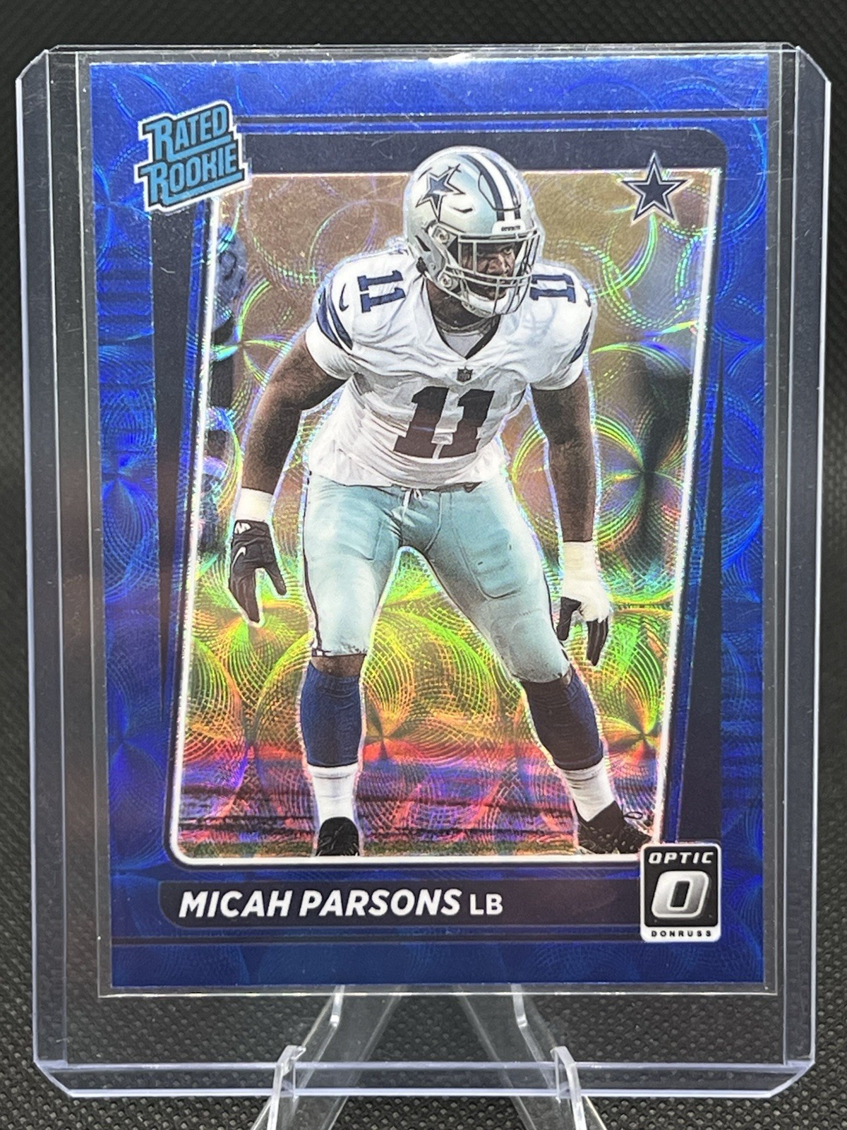 2021 Donruss Optic Micah Parsons Blue Scope Rated Rookie RC #245 Cowboys
