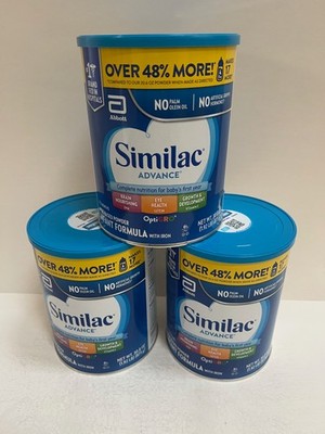 3 LARGE CANS OF SIMILAC ADVANCE /30.8 oz each