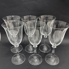 Six Brand New Bohemia Crystal-Crystalex Angela Wine Glass Set 8 3/4 In Tall