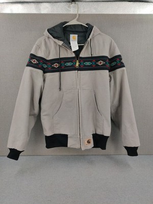 VTG 90s Carhartt J78 CMT Aztec  Active Hooded Jacket Rare Size M