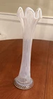 VTG 1910 EAPG Fenton Glass French White Opalescent Swung Vase 12 1/4” Tall