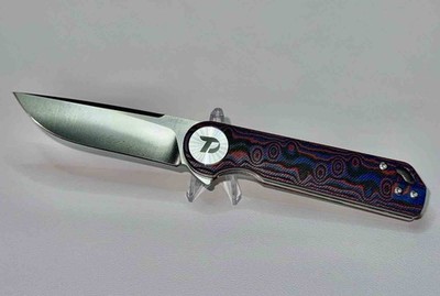 DTK3897MR Dreamtech Drop Point Blade D2 Steel Satin Finish Red Micarta Handle Li