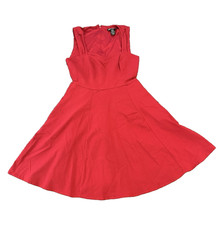 Hot Topic Fit & Flare Red Dress S/M Sleeveless Skater Sweetheart Party Pinup Y2K