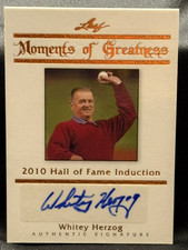 2011 Leaf Moments of Greatness Signatures WHITEY HERZOG Auto 15/16  HOFamer