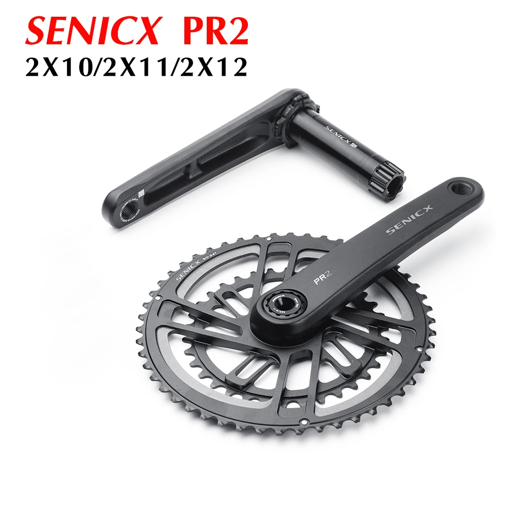 SENICX PR2 Road Bike Crankset 165mm CNC Double Chainring DUB 30