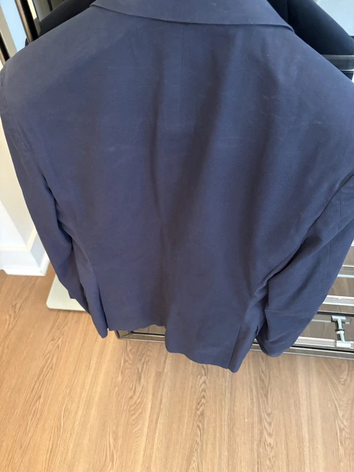 Blazer de algodón azul marino Hickey Freeman Hickey para hombre talla 38R Foto 2 de 4