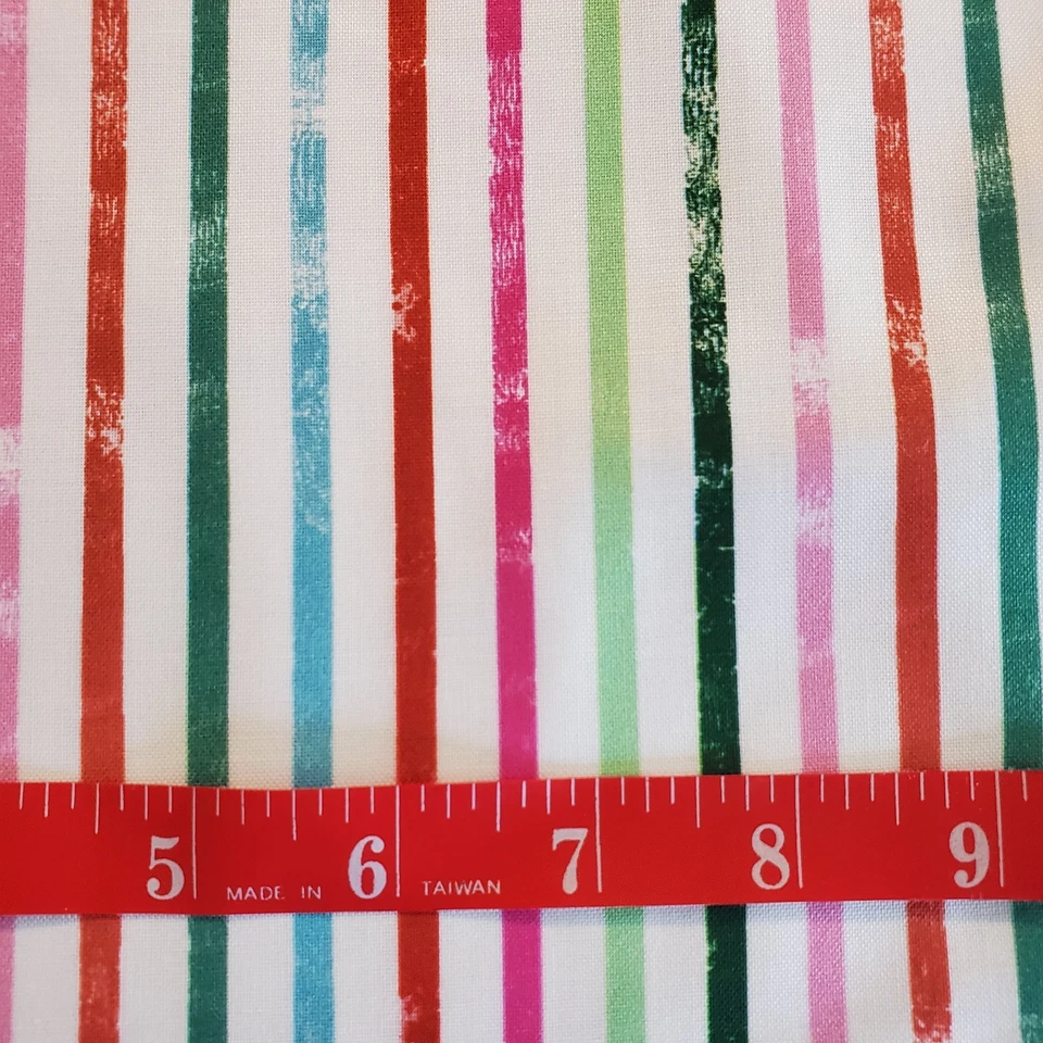 Tela 100 % algodón Dear Stella arco iris rayas desgastadas FQ HY BTY por yarda Foto 2 de 3