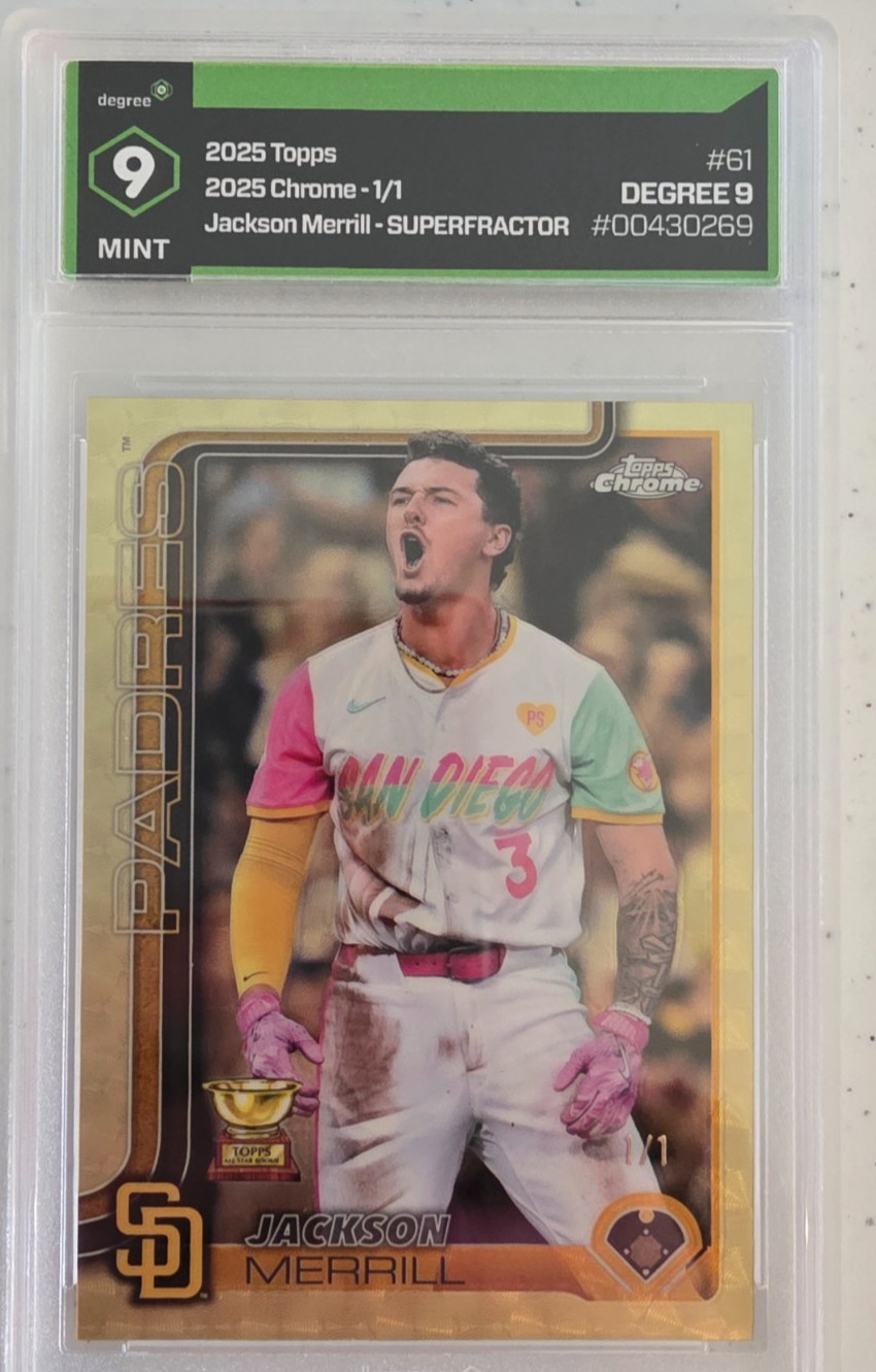 2025 Topps Chrome Jackson Merrill #61 Superfractor MINT 9 True 1/1 Padres