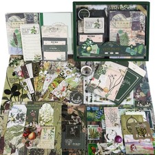 Scrapbooking Supplies Kit Aesthetic Botanical Junk Journaling set DIY Art