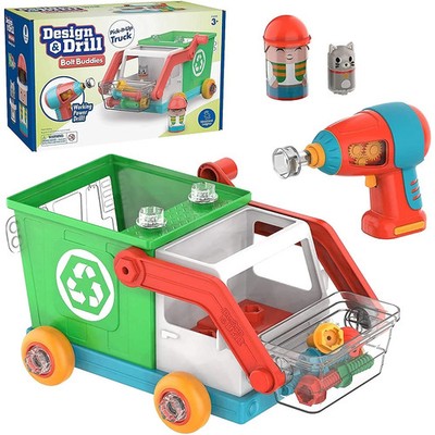 Ts Design & Drill Bolt Buddies Recycling Truck Toy Take Apart Toy With Electric 