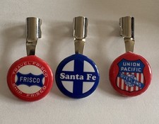 Vintage Train Pencil Toppers Union Pacific, Santa Fe, Frisco, Set of 3