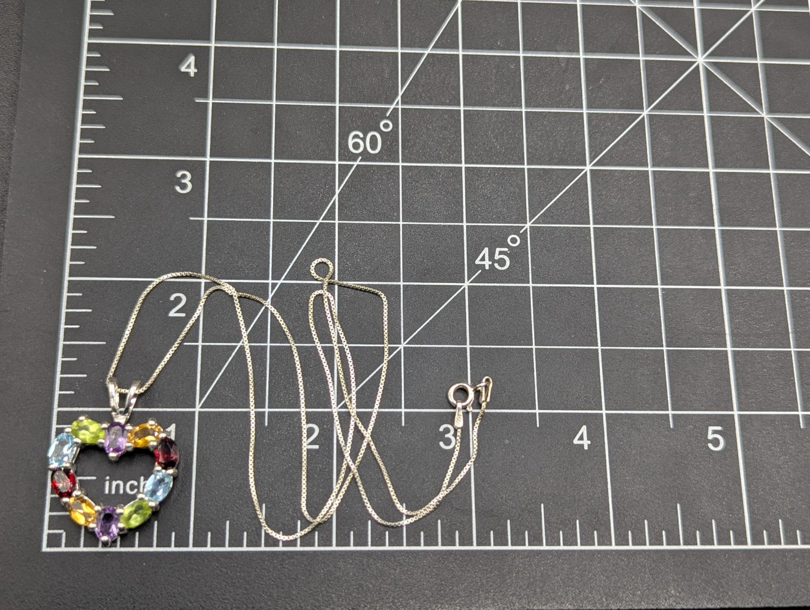 Sterling Silver Multicolor Multi Gemstone Open He… - image 5