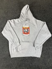 Universal Studios Hoodie Mens Medium Gray Duff Beer Simpsons Graphic Sweatshirt
