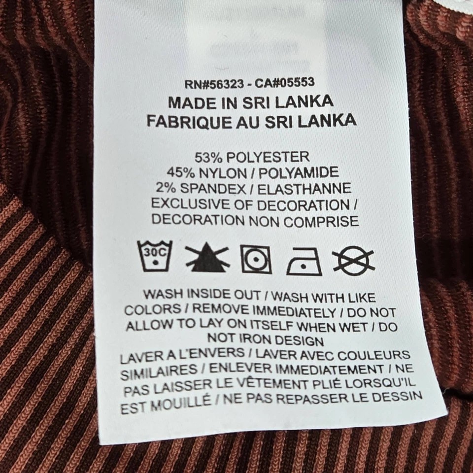 Camiseta sin mangas Nike para mujer L marrón nailon poliéster rayas ropa deportiva logotipo aire Foto 3 de 4