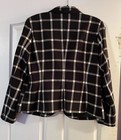 Merona Women's Plaid Blazer Jacket Size 6 Black White One-Button Lined — photo 2