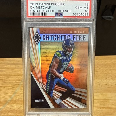 Panini 2019 Phoenix DK Metcalf Catching Fire Orange RC #3 /99 PSA 10