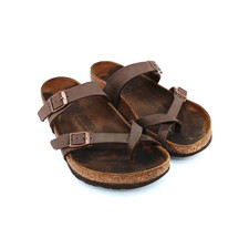 Birkenstock Mayari Sandals Women Size US 8 EU 39 Brown Buckle Strap Cork Insole