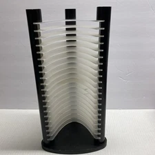 Atlantic 20 Disc Modern CD Storage Tower Organizer Rack, Black Clear Shelves