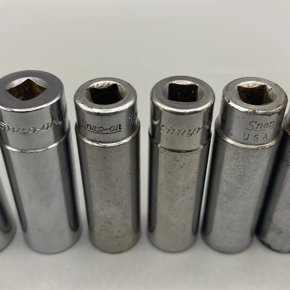 Snap-on 3/8" 1/4" Drive Deep Socket Set 16 pc 6 Point 12 point USA Mechanic lot - Image 4 of 4